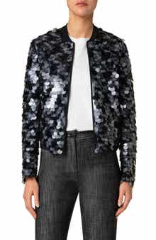 Akris punto Dot Paillette Bomber Jacket