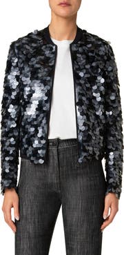 Akris punto Dot Paillette Bomber Jacket