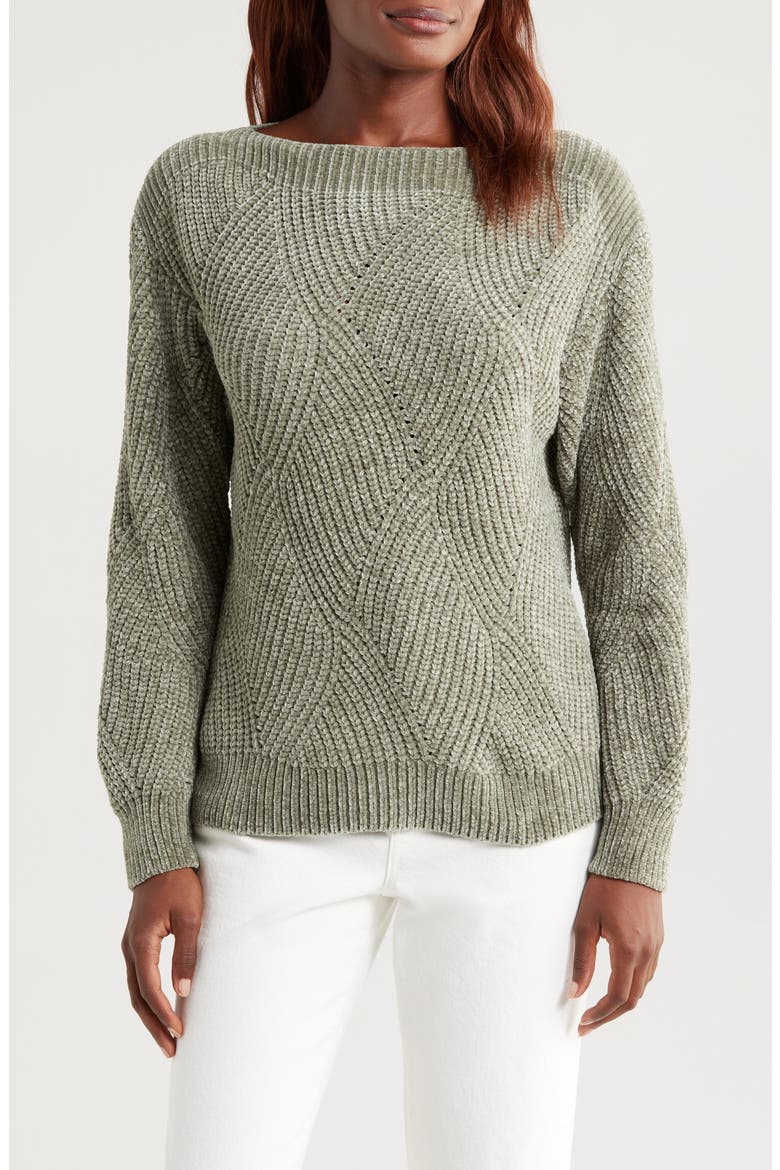 Shell St. Luna Boat Neck Sweater, Main, color, SEAGRASS