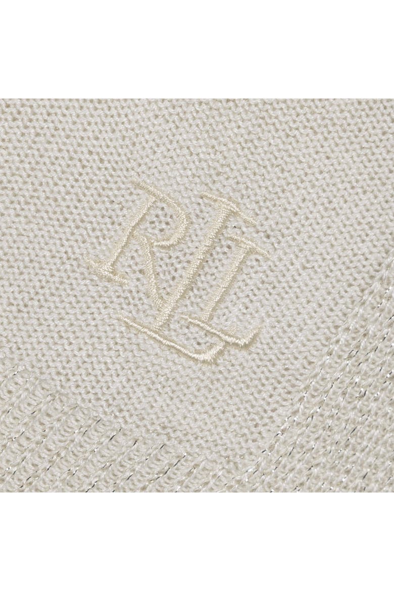 Shine Border Tissue Weight Ruana, Alternate, color, Cream/Champagne