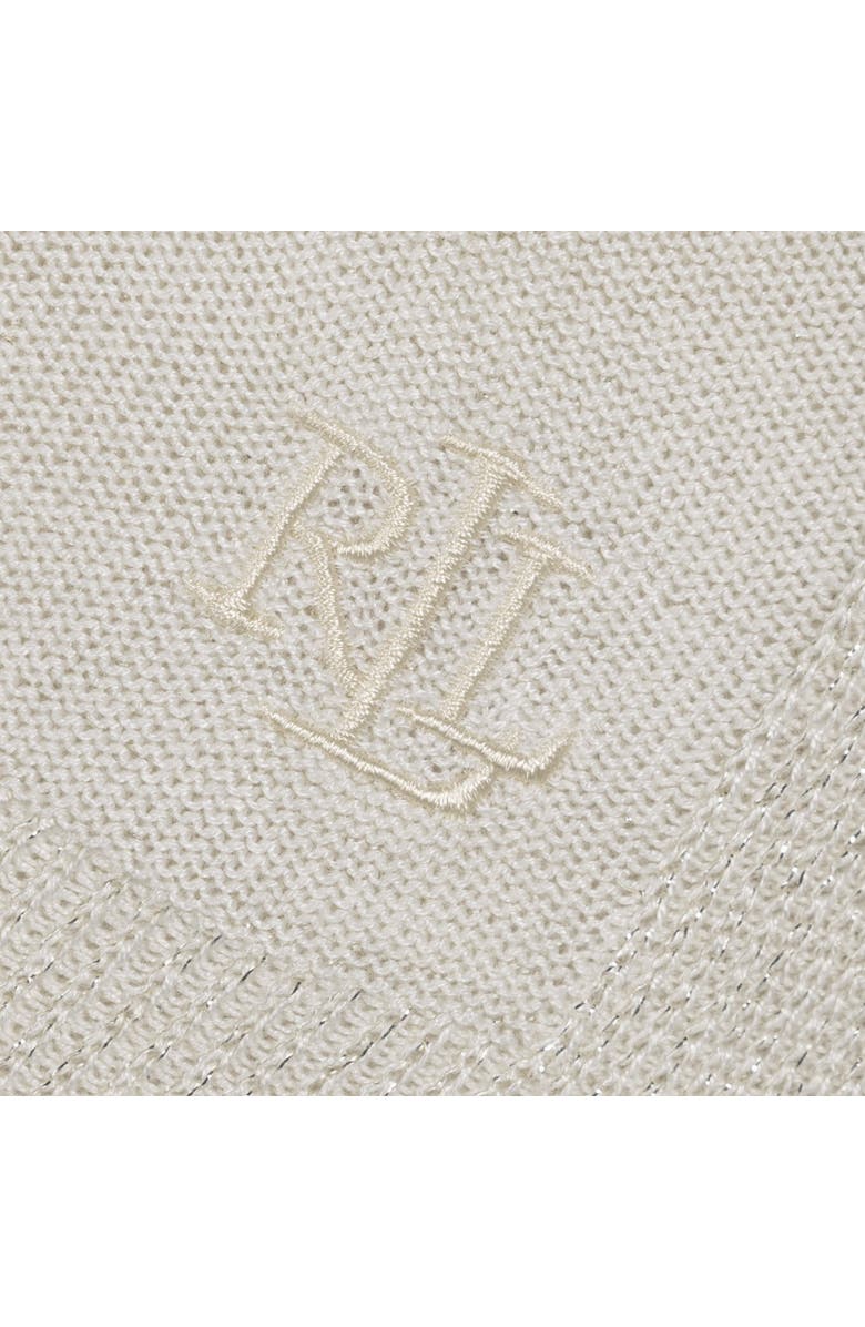 Lauren Ralph Lauren Shine Border Tissue Weight Ruana, Alternate, color, Cream/Champagne