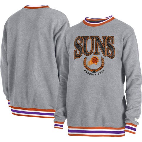 Unisex New Era Heather Gray Phoenix Suns Vintage Throwback Crew Sweatshirt