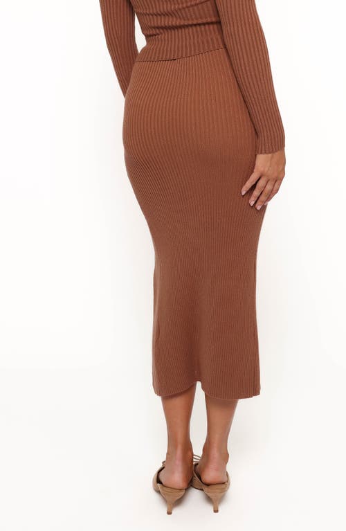 Petal And Pup Petal & Pup Scalli Rib Midi Skirt In Brown