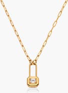 Oak & Luna Lock & Luna charm with Emerald cut Moissanite