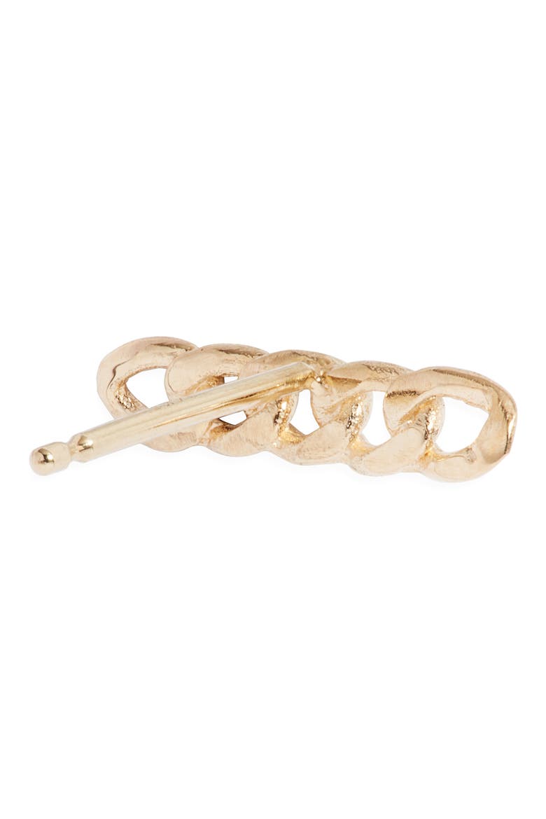 Curb Chain Bar Single Stud Earring, Alternate, color, 14K YELLOW GOLD