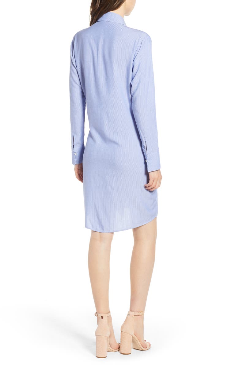 Socialite Knot Front Shirtdress, Alternate, color,
