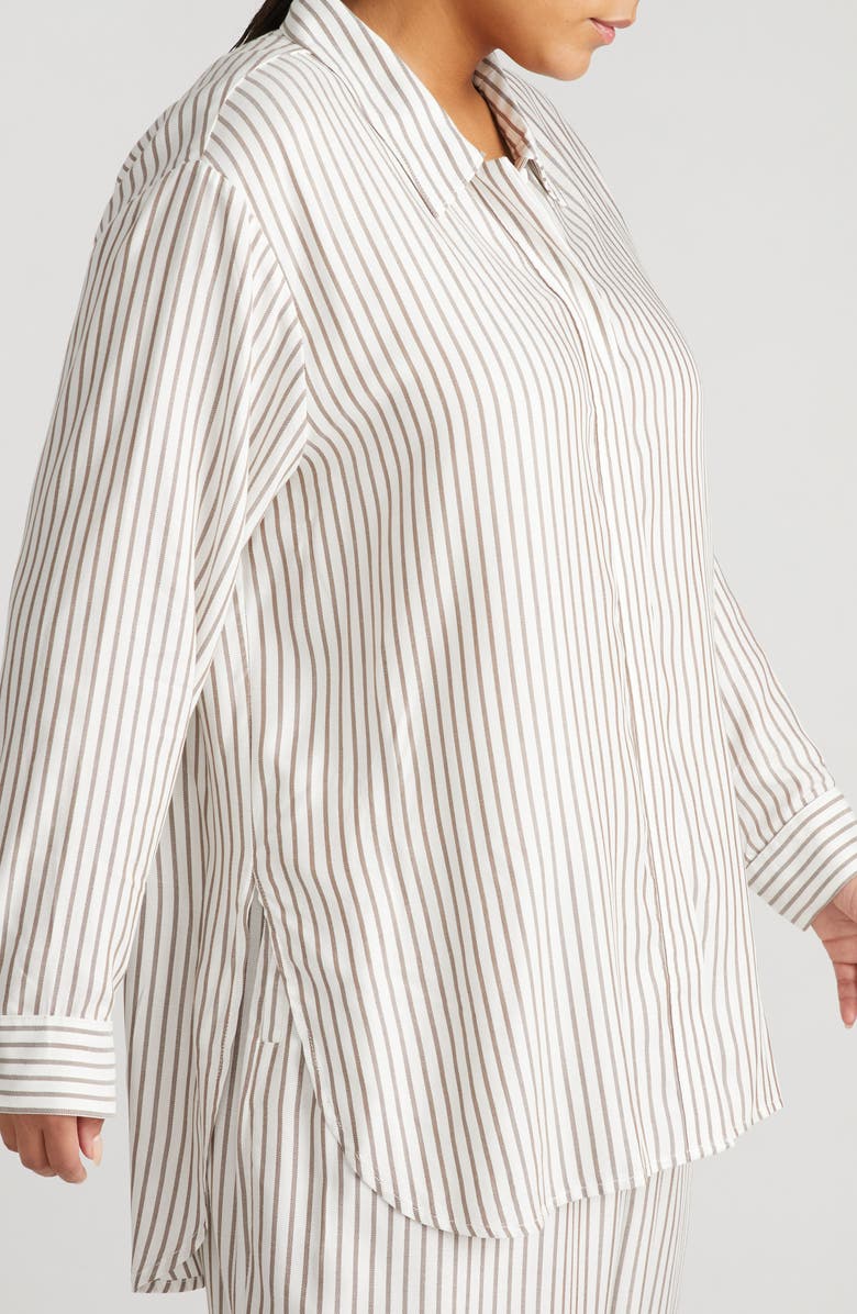 Universal Standard Toni Stripe Button-Up Tunic, Alternate, color, 