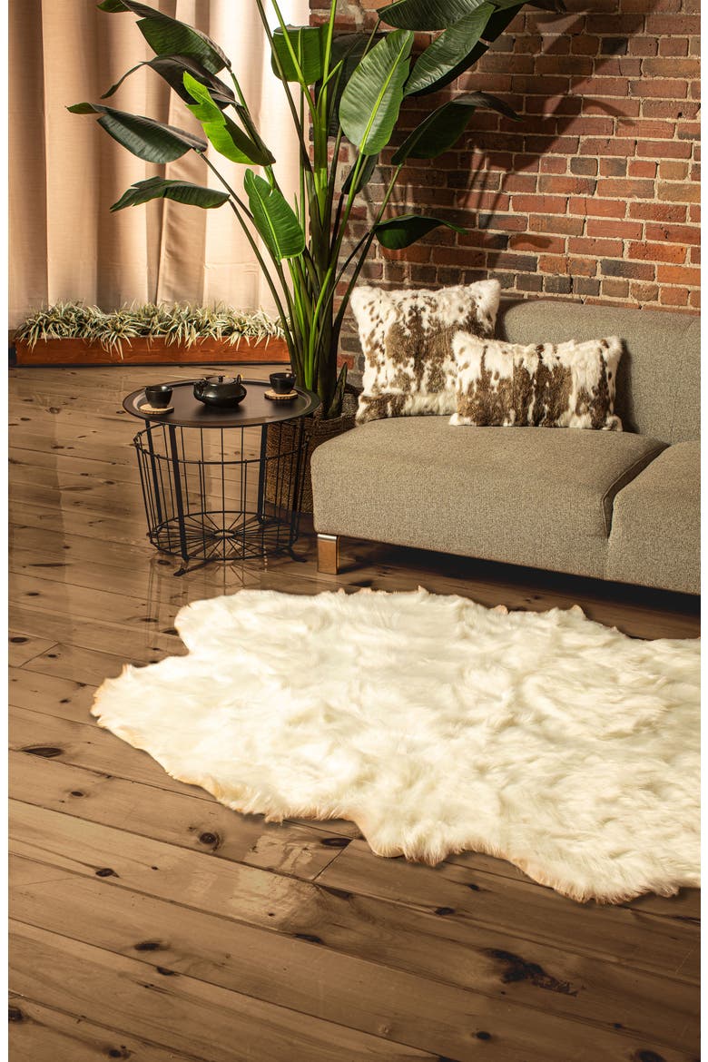 Gordon Faux Fur Throw - Off White, Alternate, color, OFF WHITE