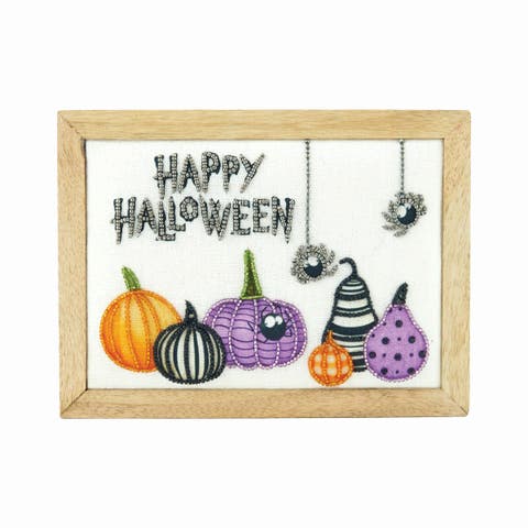 Embellished Happy Halloween Shelf Sitter Block
