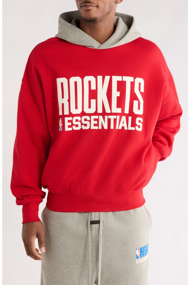 x NBA Rockets Sports Fit Hoodie, Main, color, RED/ CONCRETE HEATHER