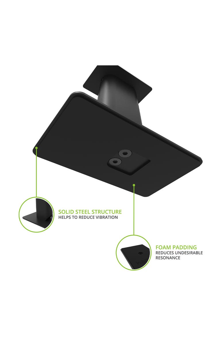 SP9 9" Universal Desktop Speaker Stands with Rotating Top Plates and Cable Management - Pair, Alternate, color, Black