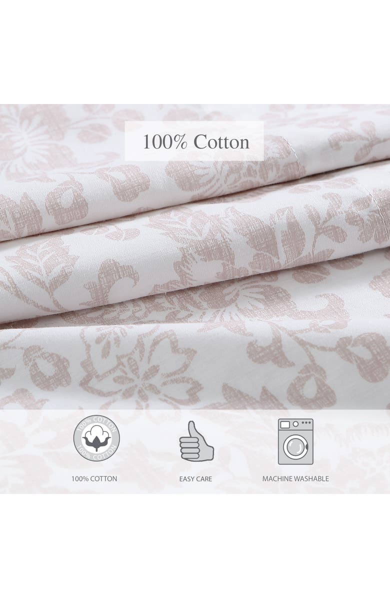 STONE COTTAGE Mae 200 Thread Count Cotton Percale Sheet Set, Alternate, color, Lt-Pastel Pink