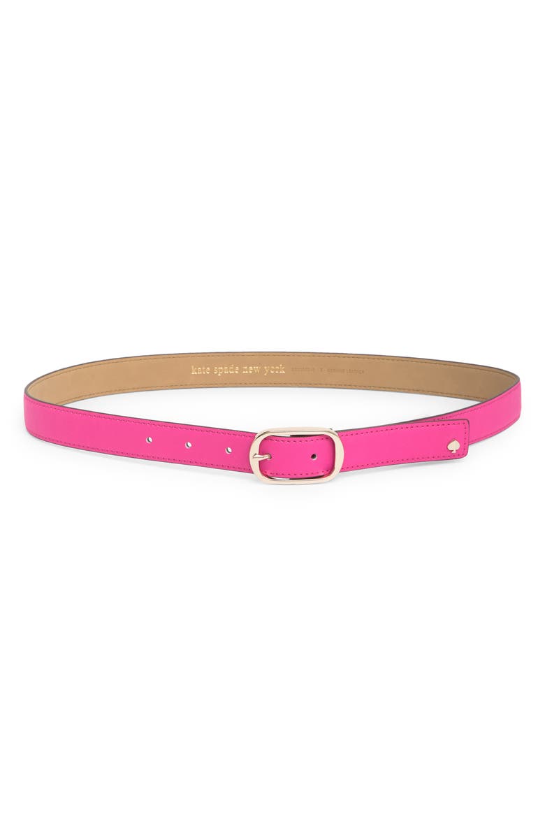 Kate Spade New York stitched feather edge belt, Main, color, Vivid Snapdragon