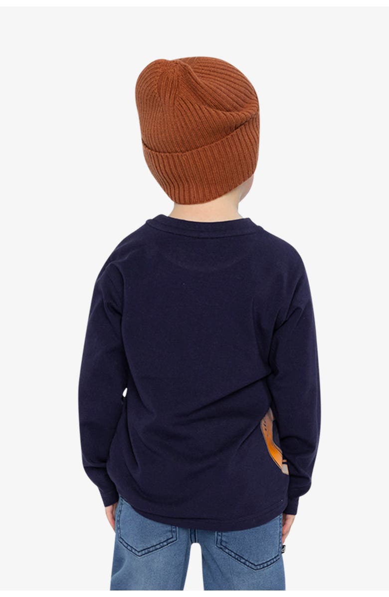 Deux par Deux Long Sleeve Organic Cotton Dino Crew Neck T-Shirt, Alternate, color,