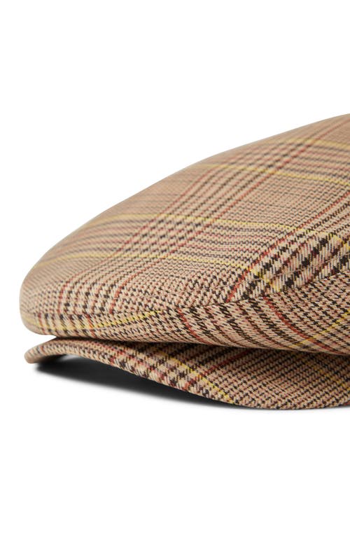 Brixton Hooligan Herringbone Driving Cap In Neutral