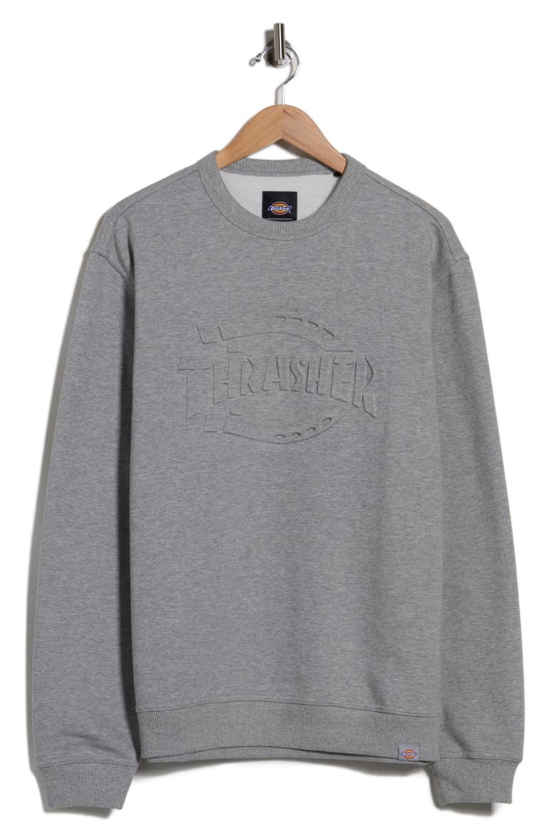 x Trasher Sweatshirt, Alternate, color, GREY HEATHER