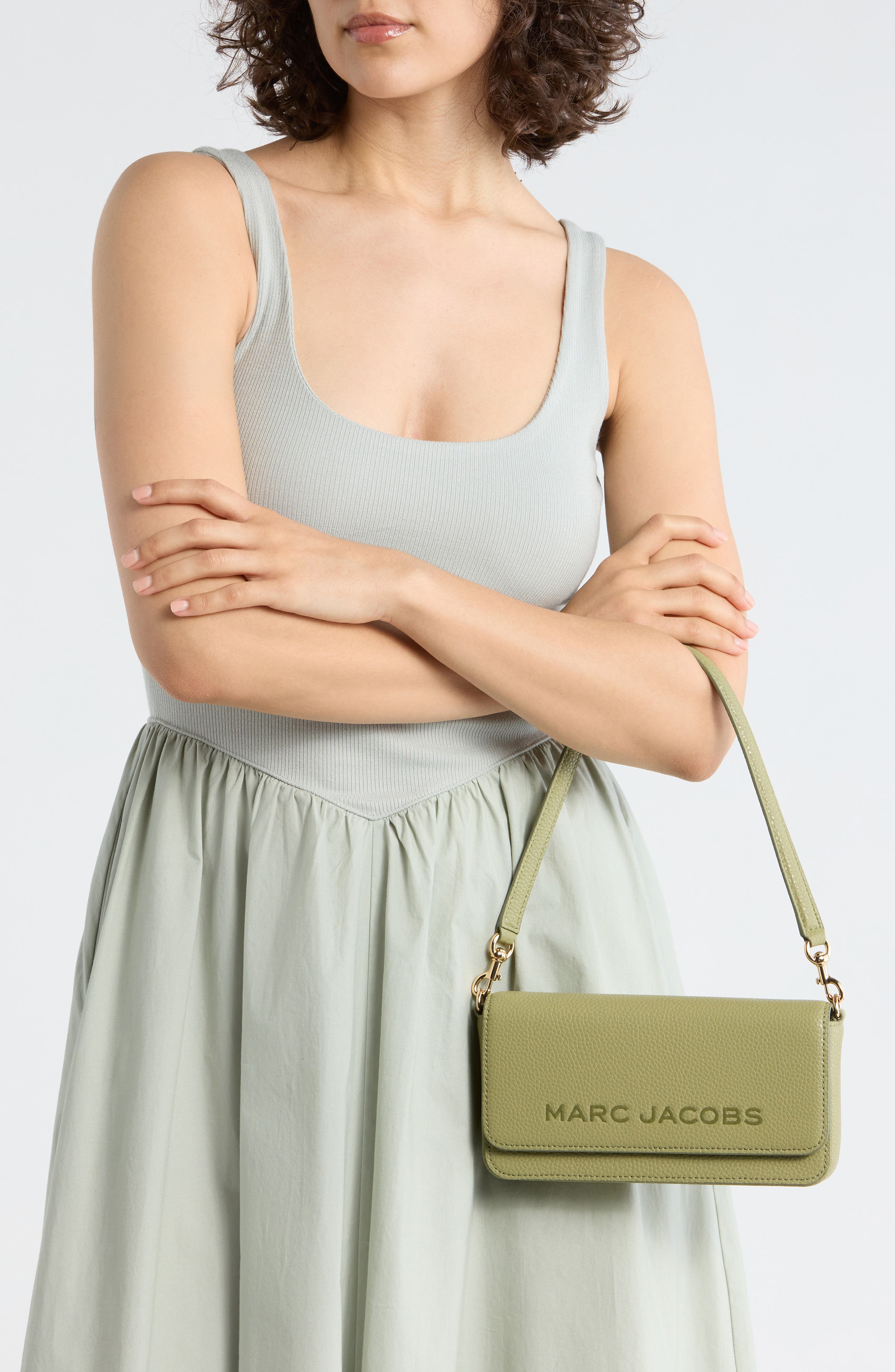 The Mini Leather Crossbody Bag, Alternate, color, REED