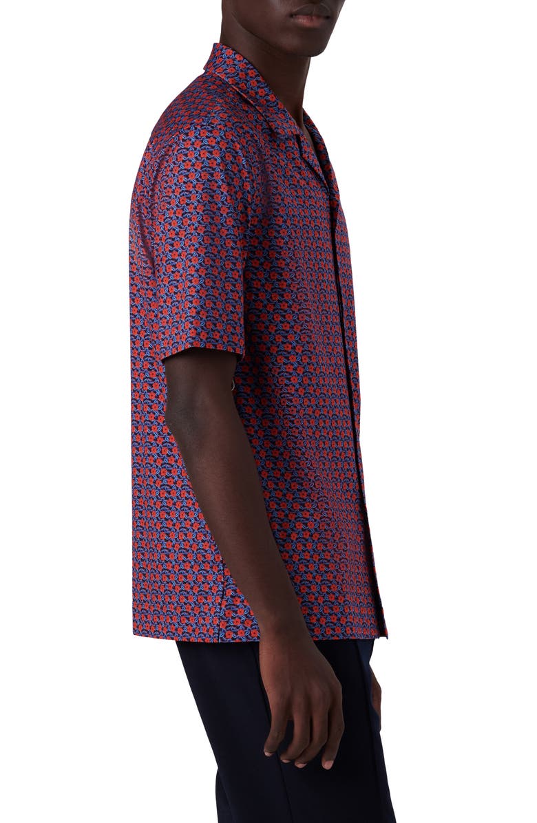Bugatchi OoohCotton<sup>®</sup> Floral Print Camp Shirt, Alternate, color, 
