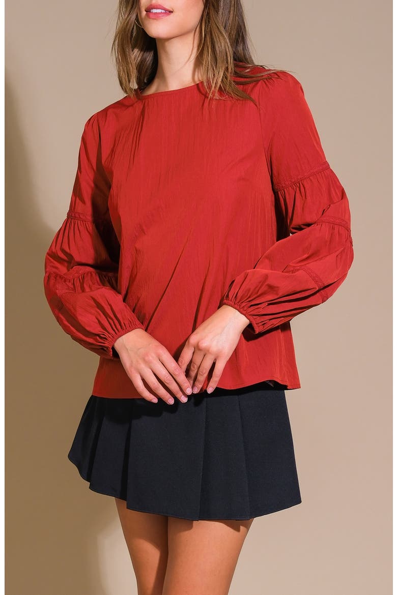 Long Sleeve Top, Alternate, color, RED WINE