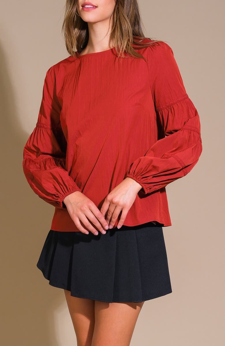 FLYING TOMATO Long Sleeve Top, Alternate, color, Red Wine