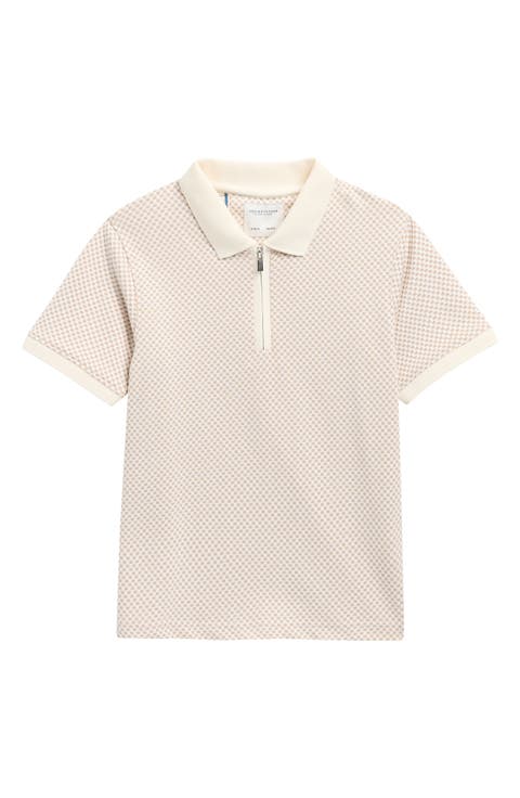 Kids' Check Quarter Zip Polo (Little Kid)