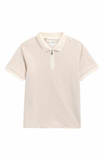 DENIM AND FLOWER Kids' Check Quarter Zip Polo