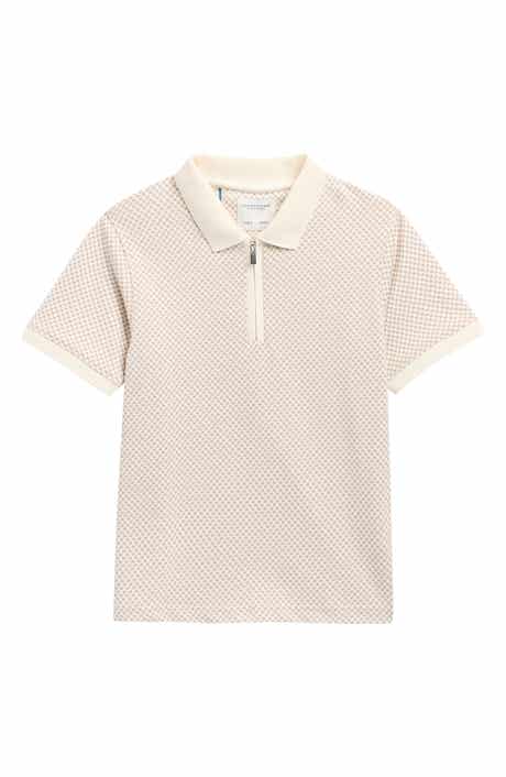 DENIM AND FLOWER Kids' Check Quarter Zip Polo