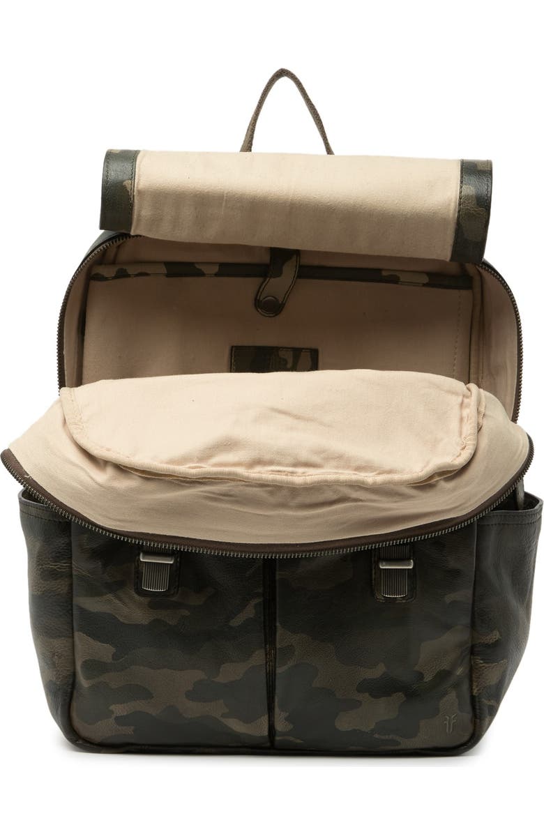 Frye Leather Camo Backpack, Alternate, color,