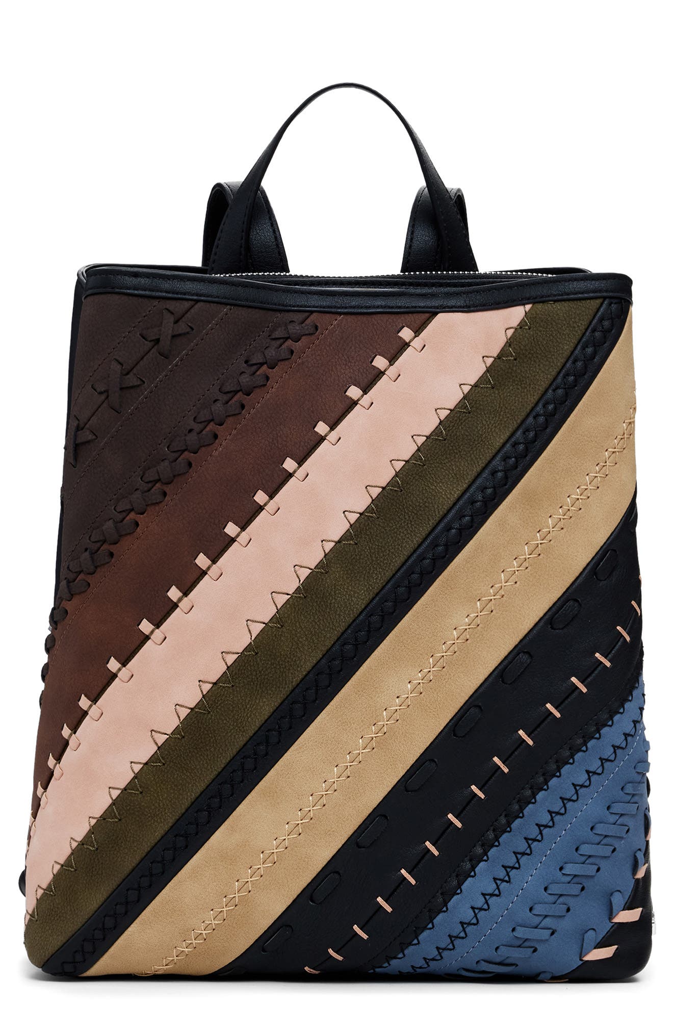 Desigual Medium Faux Leather Backpack, Main, color, 