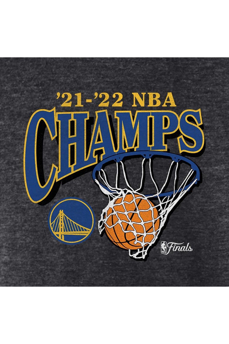 Men's Fanatics Branded Heathered Charcoal Golden State Warriors 2022 NBA Finals Champions Zone Hoops Tri-Blend T-Shirt, Alternate, color, Heather Charcoal