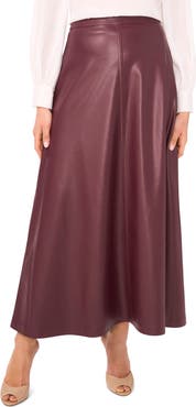 Vince Camuto Faux Leather A-Line Skirt