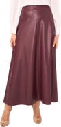 Vince Camuto Faux Leather A-Line Skirt