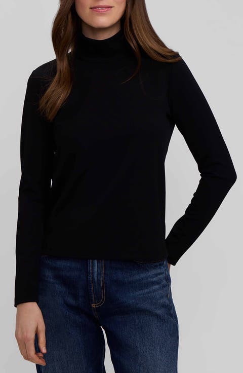 Liv Mock Neck Crepe Knit Top