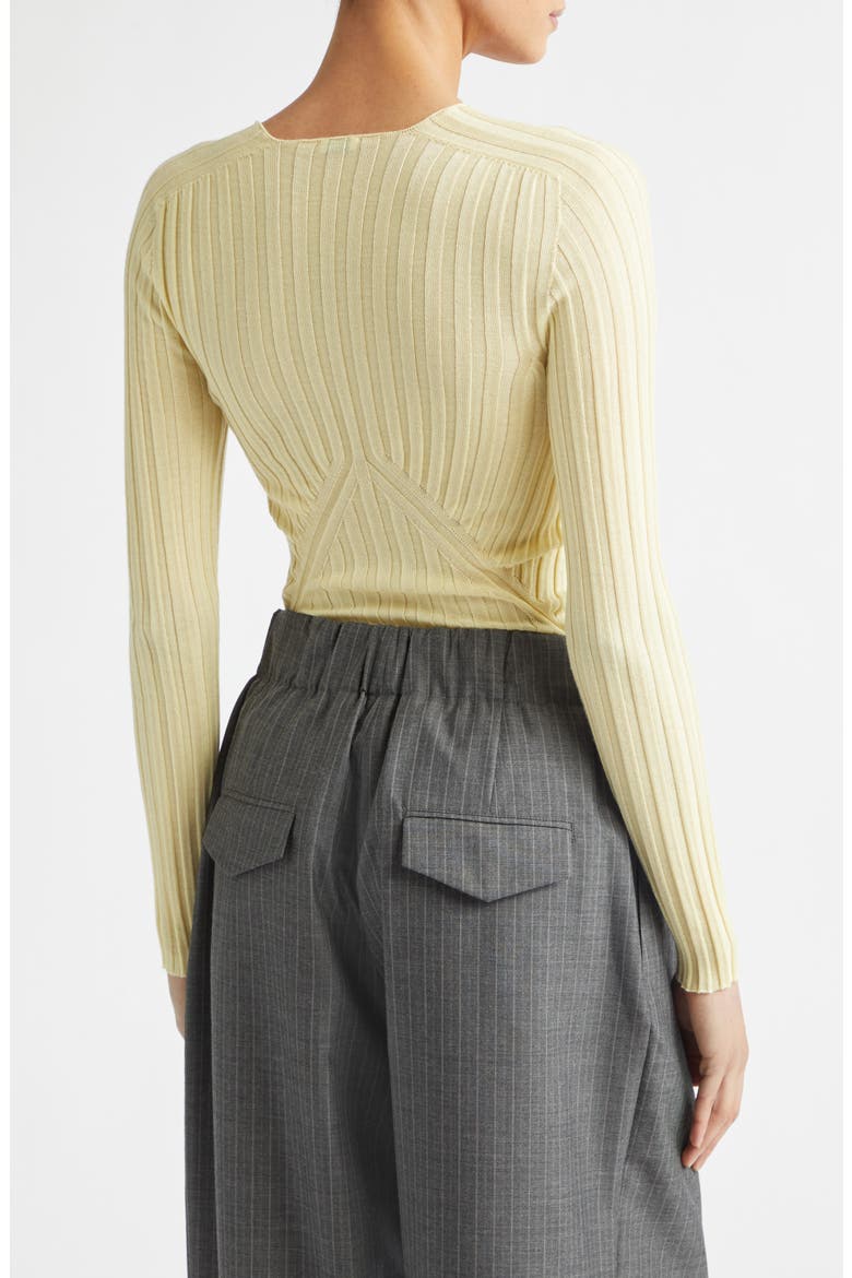 Engineered Cashmere & Silk Rib Sweater, Alternate, color, LIME WASH