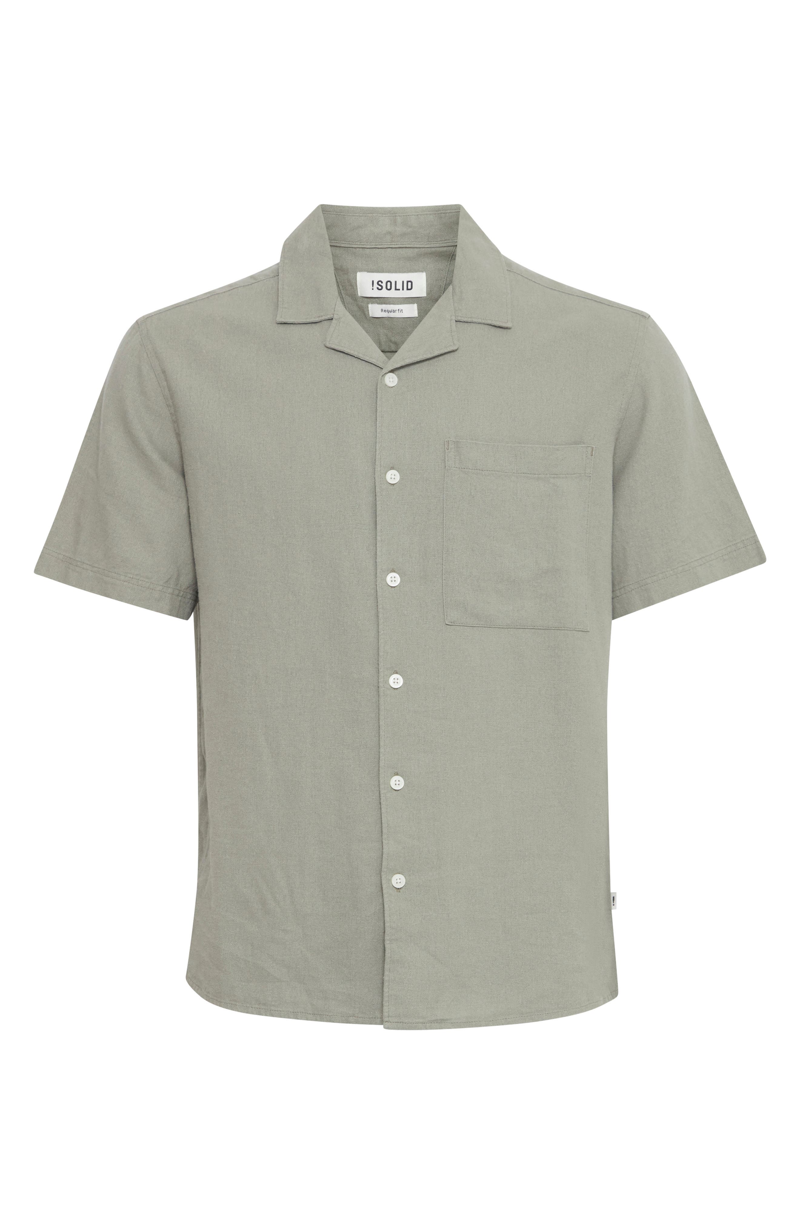 Allan Solid Linen Blend Camp Shirt - image 3