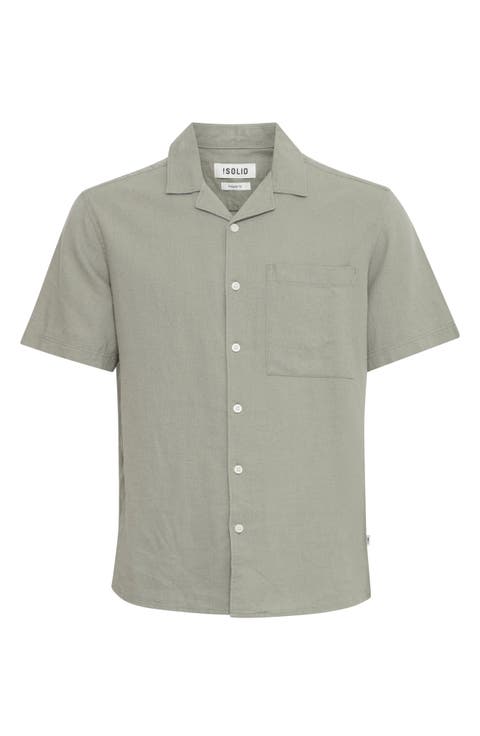 Allan Solid Linen Blend Camp Shirt