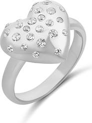 SHYMI Scattered Stone Puffy Heart Ring
