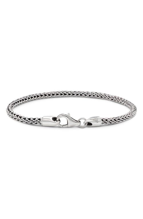 Devata Gender Inclusive Sterling Silver Dragon Bone Round 3mm Chain Bracelet In Silver