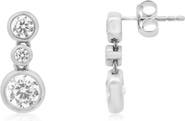 The Lovery Fine Jewelry CZ Triple Bezel Drop Earrings