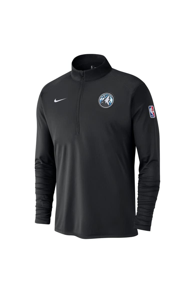 Men's Nike Black Minnesota Timberwolves 2024/25 City Edition Authentic Coaches Performance Half-Zip Top, Alternate, color, Black