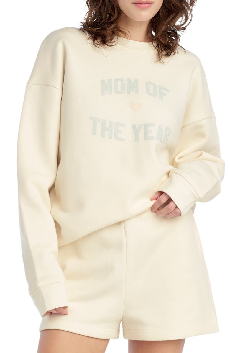Favorite Daughter The Mom of the Year Sweatshirt, Main, color, Gardenia/ Light Sage