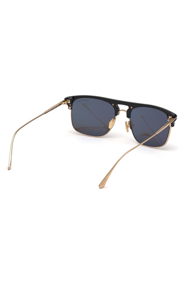 TOM FORD 56mm Browline Sunglasses, Alternate, color, 