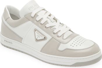 スニーカー [PRADA] DOWNTOWN SNEAKERS PRADA Women's 'Downtown' Logo Leather Sneakers Black & White