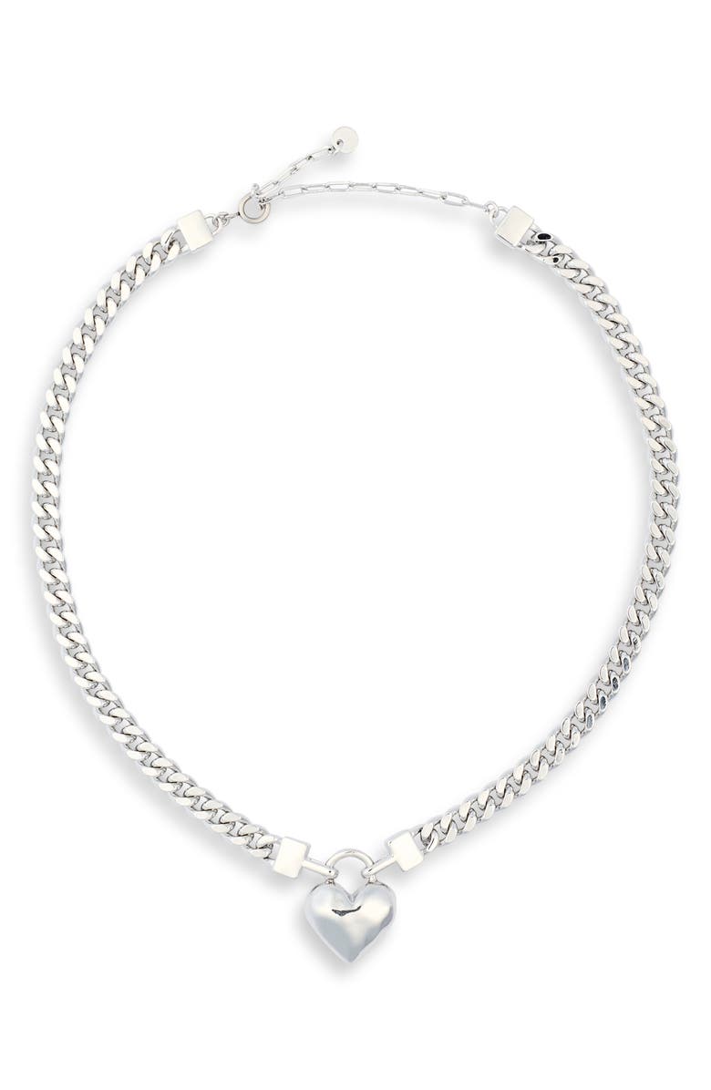 EYE CANDY LOS ANGELES Adeline Heart Pendant Necklace, Main, color, Silver