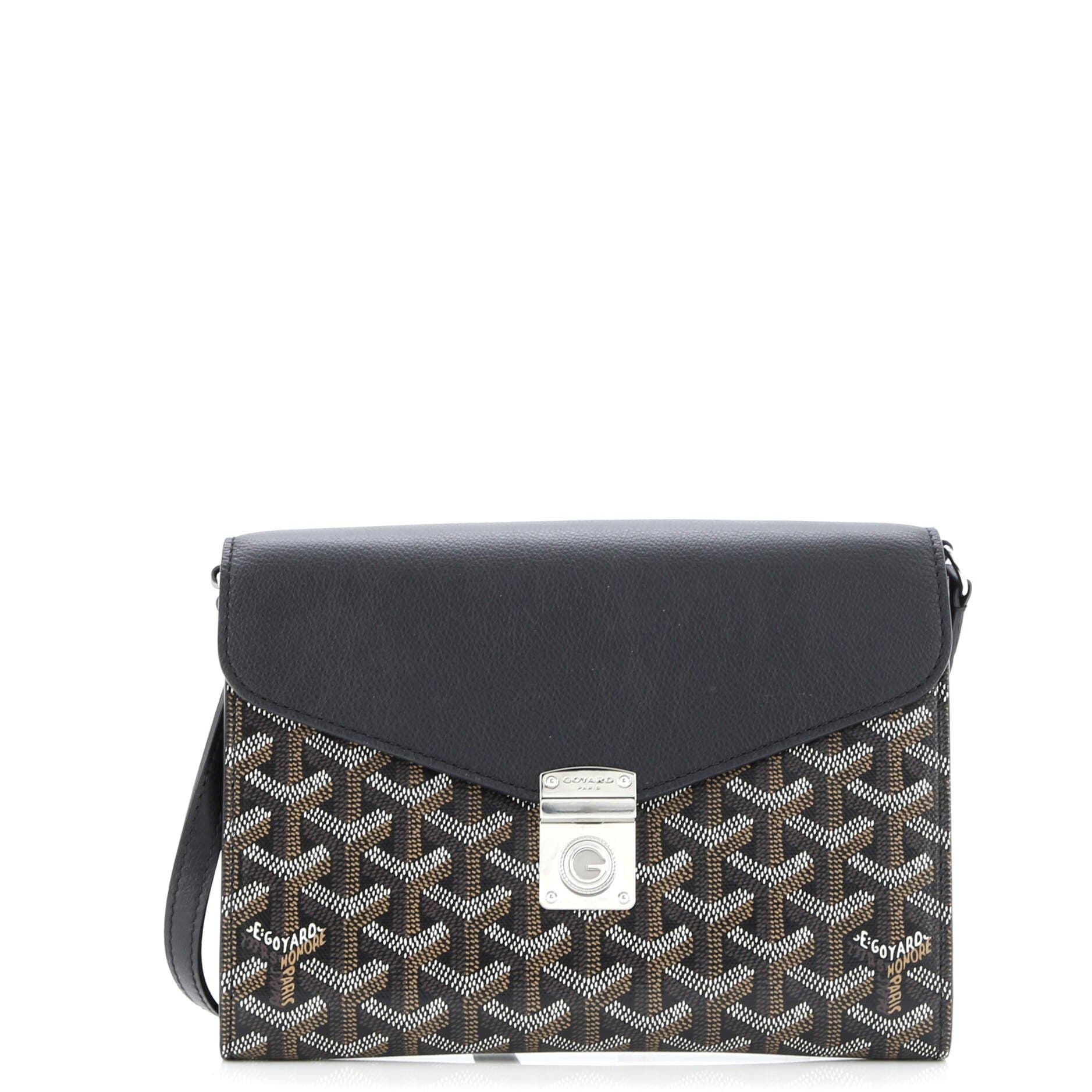 Pre-Owned Goyard Chypre Wallet on Strap Coated Canvas with Leather, Main, color, 