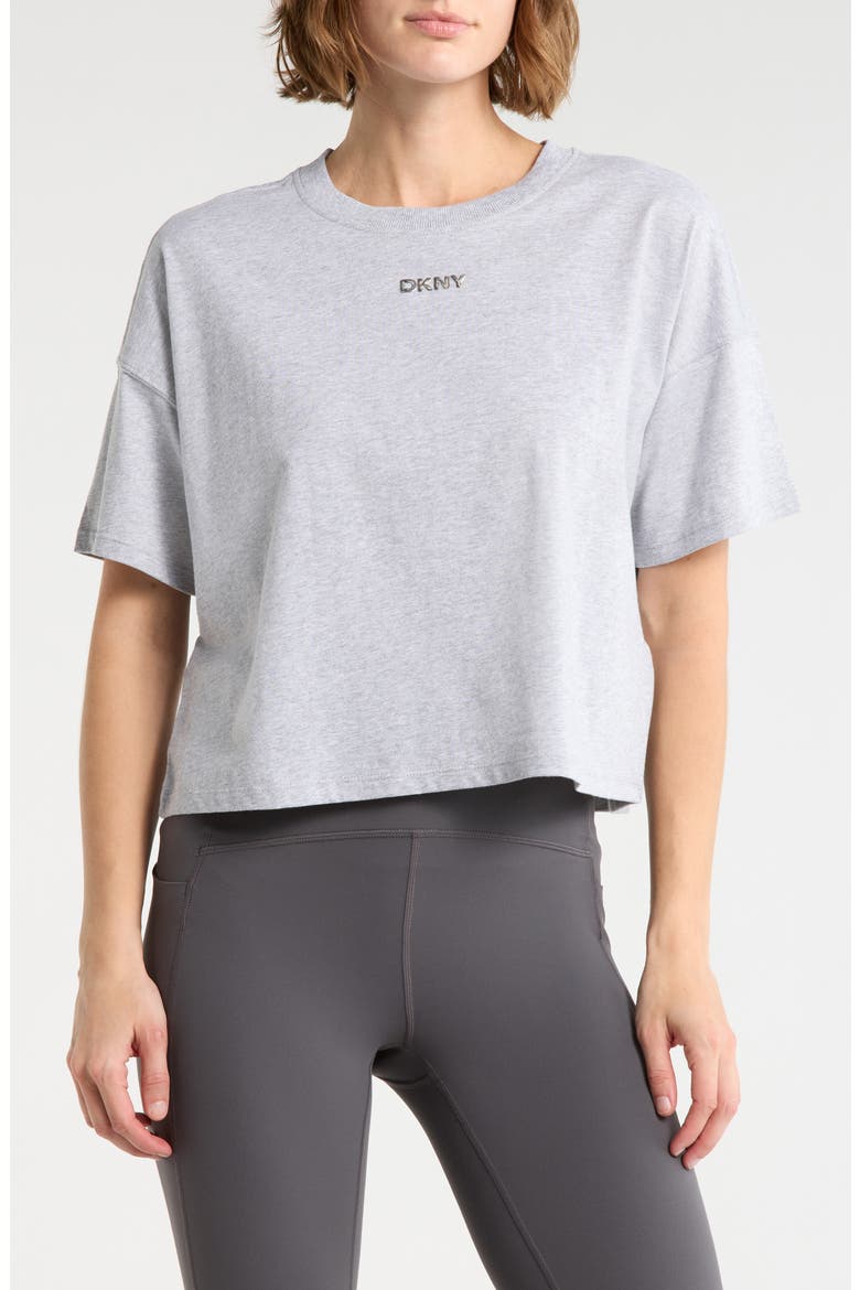 Metallic Bubble Logo Cotton T-Shirt, Main, color, PEARL GREY HEATHER