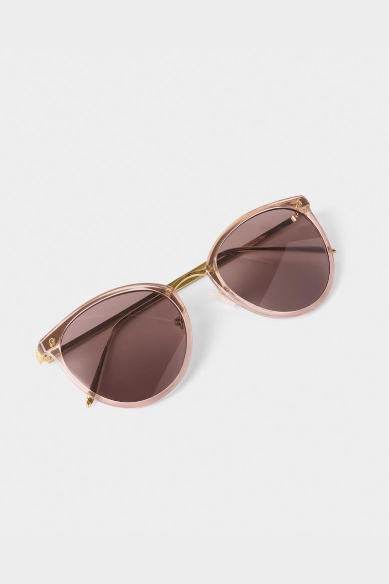 Santorini Sunglasses in Rose Gold Transparent and Gold, Alternate, color, Rose Gold