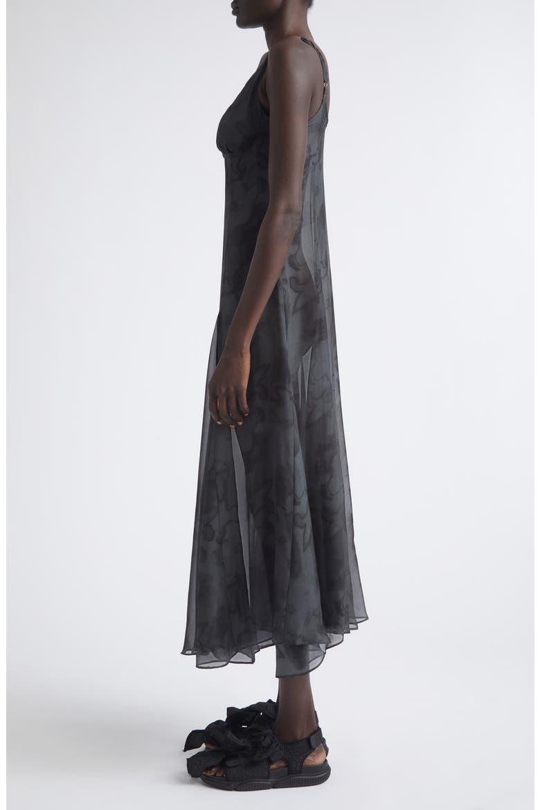 Pamela Sheer Silk Slipdress, Alternate, color, BLACK FLORAL SCRIBBLE