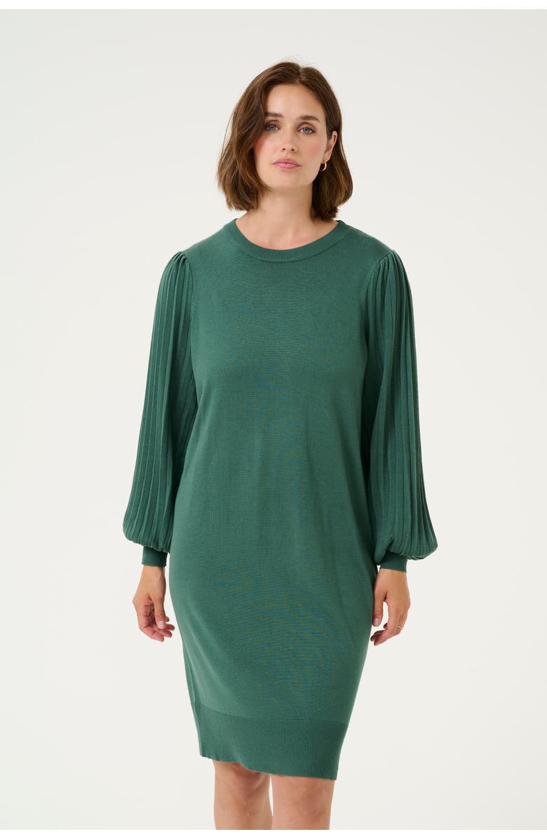 Kaffe Kalone Knit Round Neck Knee Length Dress, Alternate, color, Garden Topiary