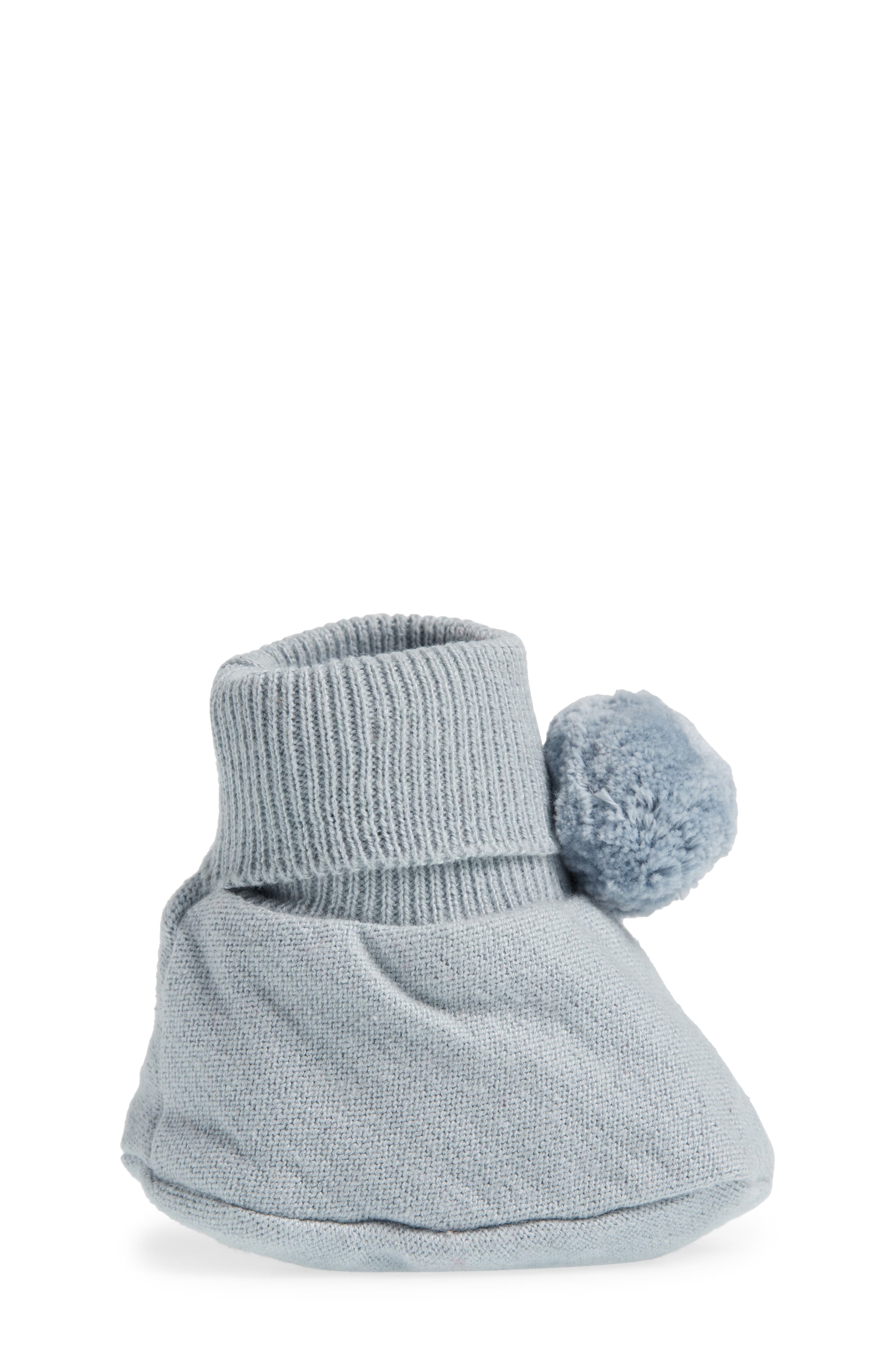 Pompom Cotton Bootie, Alternate, color, SKY BLUE